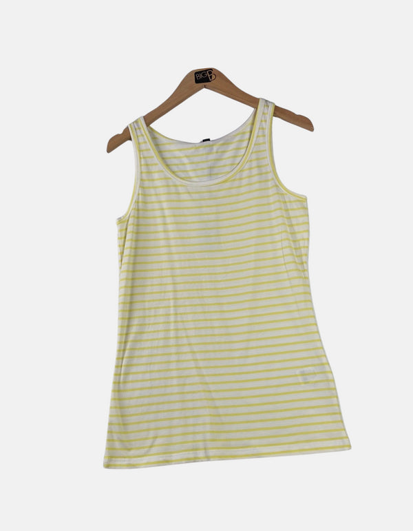 White Yellow striped Tank FM